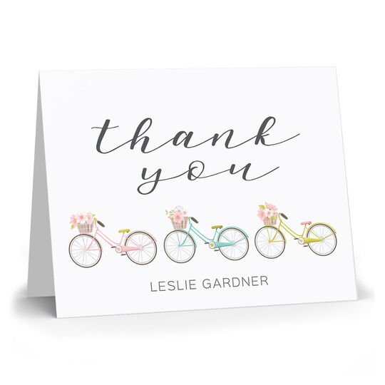 Bicycle Trio Folded Thank You Note Cards